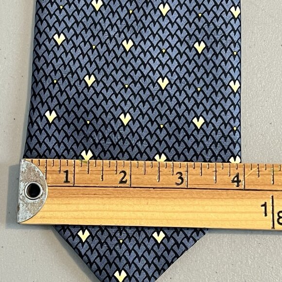 Valentino Cravatte Silk Necktie Blue Hearts Print Italy 4" x 55" - Picture 12 of 12